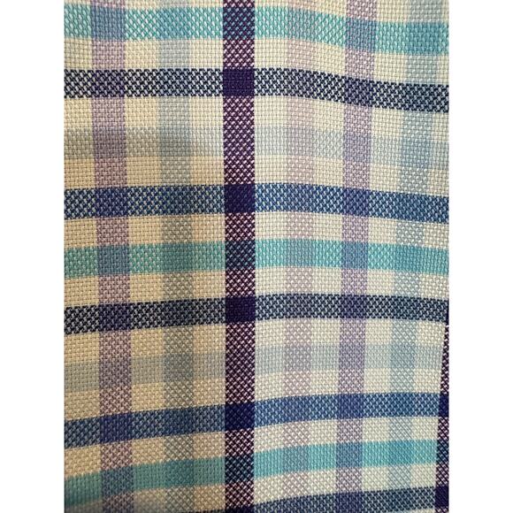 Neiman Marcus Mens Large Blue Plaid Trim Fit Cotton Button Up Shirt 16.5 34/35 - Picture 12 of 14